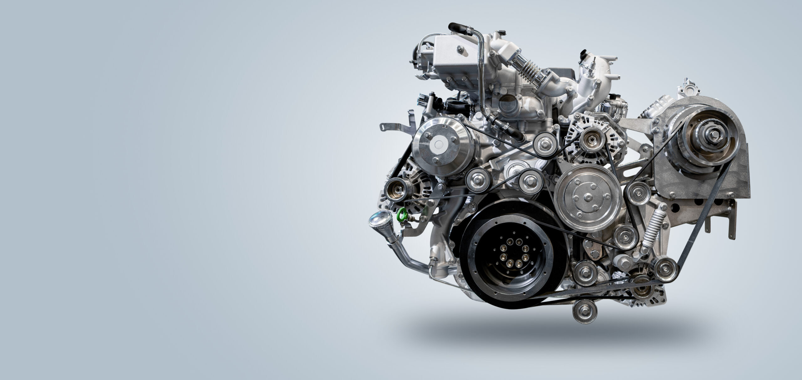 Diesel engine on gray background